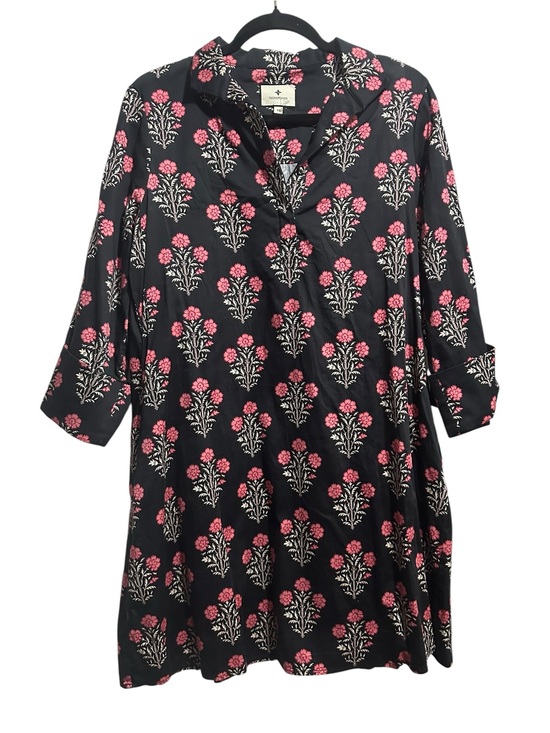 Tuckernuck Dresses & Skirts - Tuckernuck Black Mini Dress with Pink and white Floral Print size M